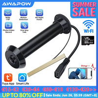 Awapow Tuya Door Peephole Viewer 170° Wide Angle Video Doorbell 2.4G/5G Wifi Mini Camera Night Vision 1080P Motion Detection NEW
