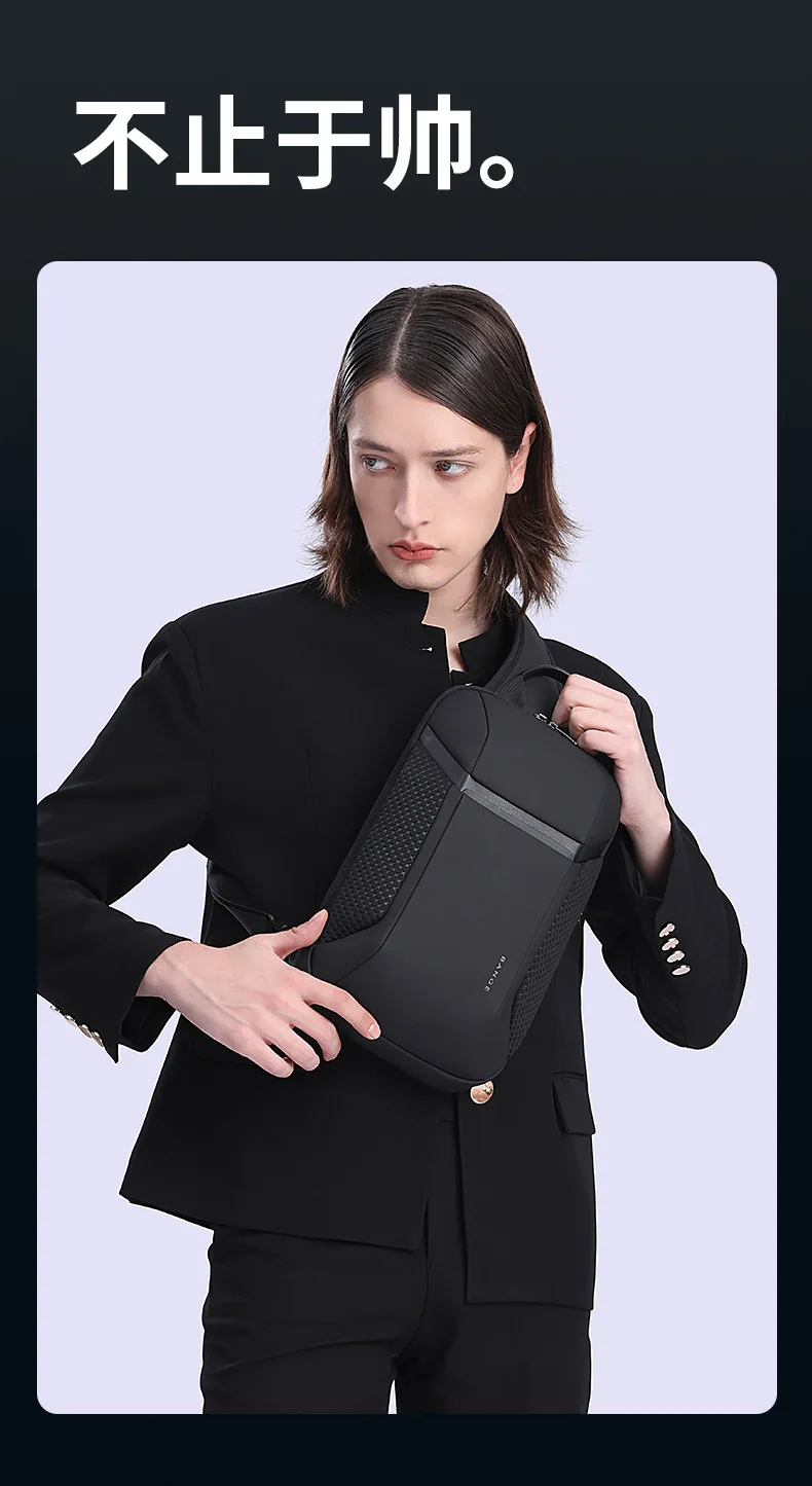 BANGE Multi Functional Anti-theft Shoulder Bags Men's Oxford Crossbody Bag Short Trip Messenger USB Charging Chest Bag Pack