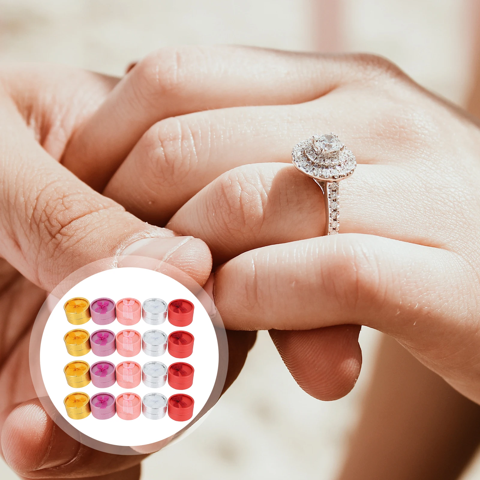 

20 Pcs Ring Box Jewelry Container Small Boxes for Women Necklace Packaging Bracelet