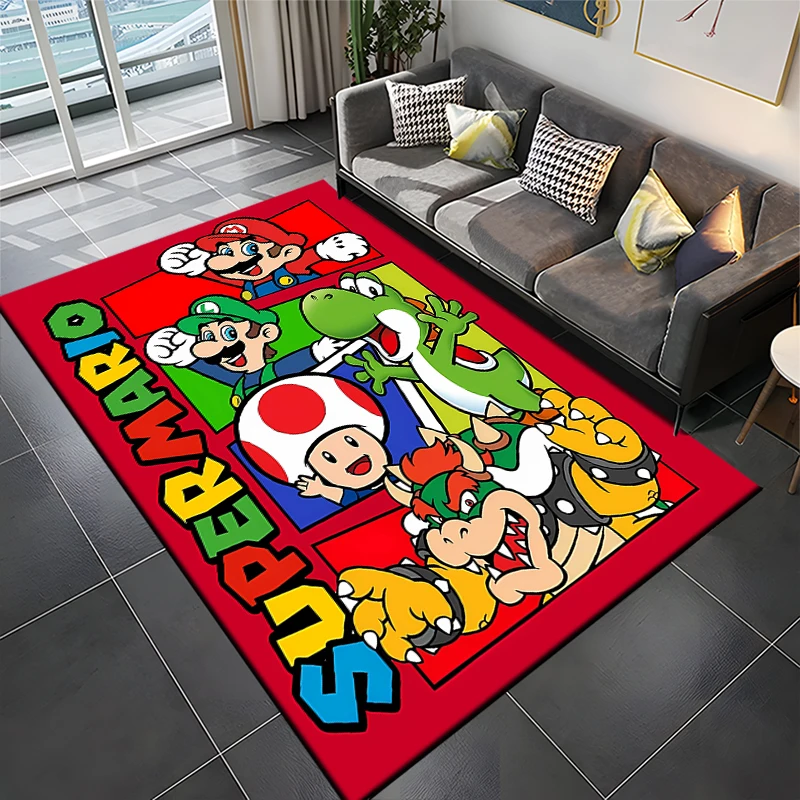 15 Sizes Super Mario Bros Movie Game Area Rug,Carpet for Home Living Room Bedroom Sofa Doormat Kitchen Decor,Non-slip Floor Mat