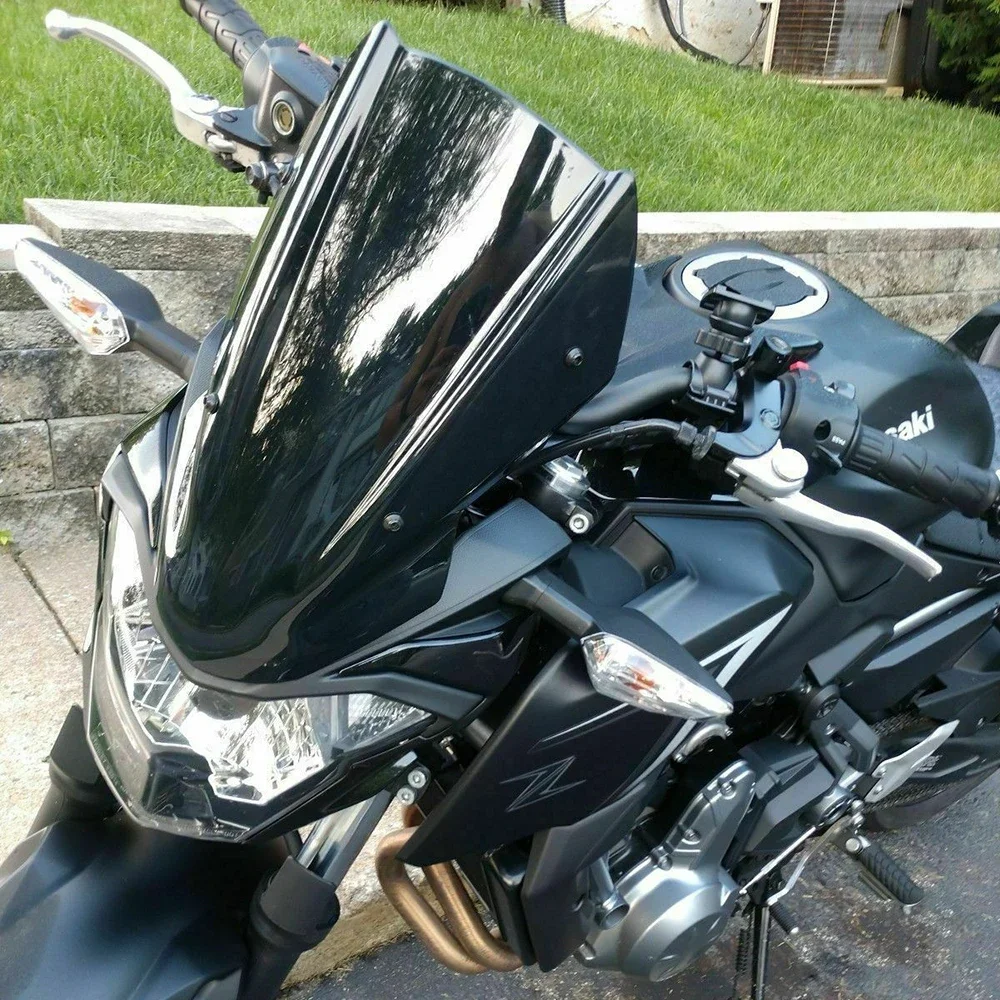 Double Bubble Fly Screen Windscreen Windshield Wind Deflector W/ Bracket for Kawasaki Z650 Z 650 2017 2018 2019 - view 2