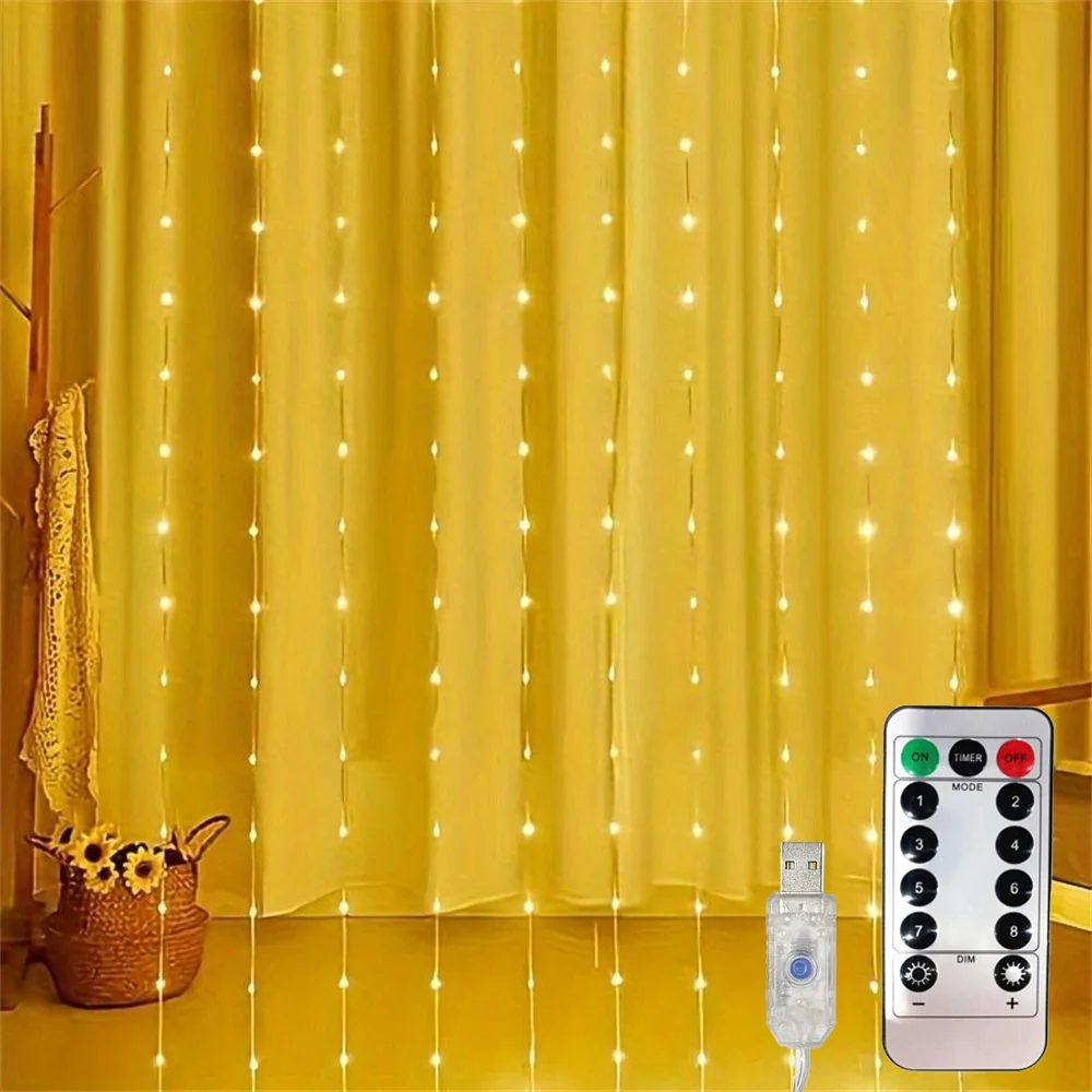 ستارة LED مع 8 أوضاع للعام الجديد وعيد الميلاد والهالوين وحفلات الزفاف وأعياد الميلاد وغرفة النوم وديكور جارلاند