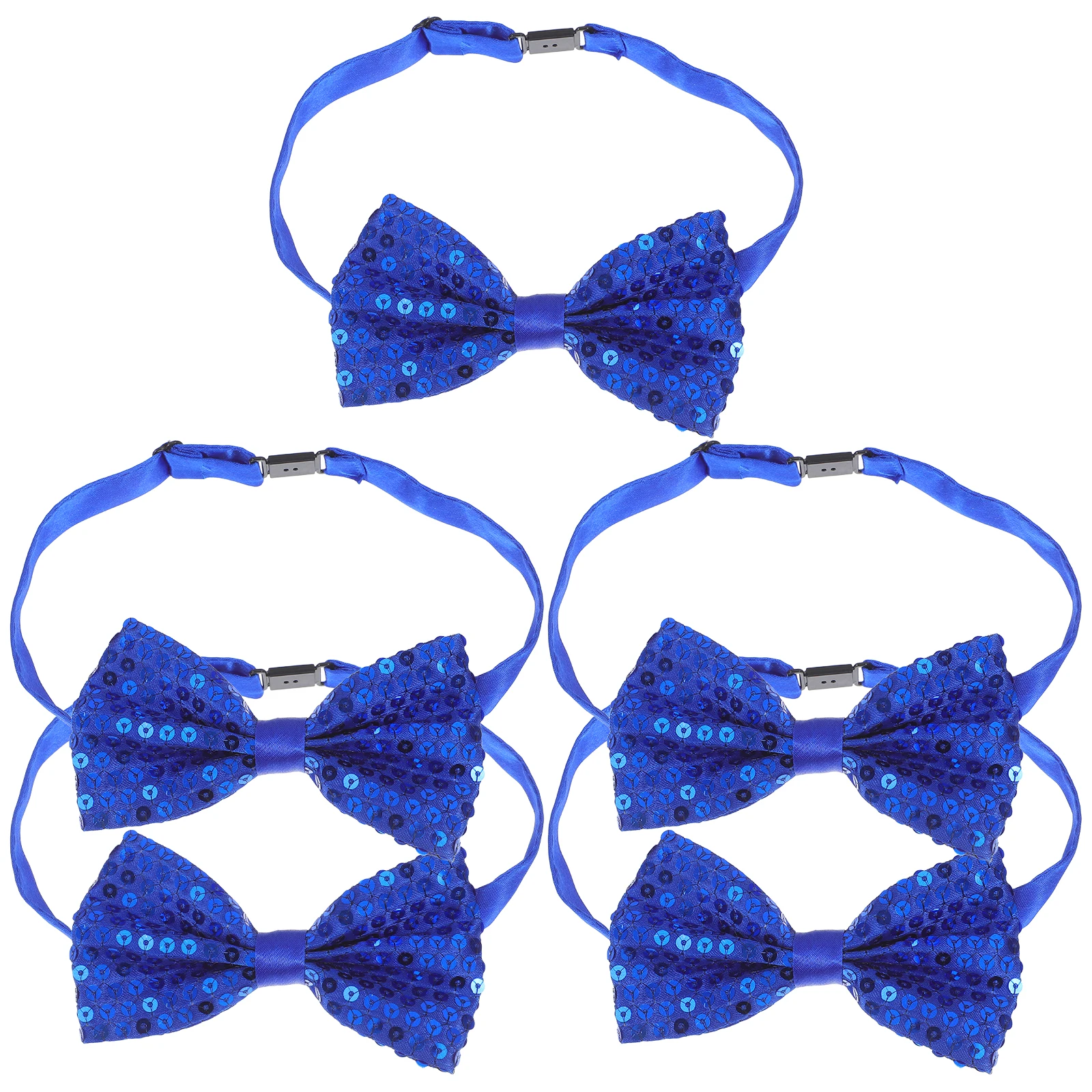 

5Pcs Kids Sequin Bow Tie Pre-Tied Adjustable Glitter Sparkly Bowties for Stage Ceremony Graduation Daily Wear Boys Girls