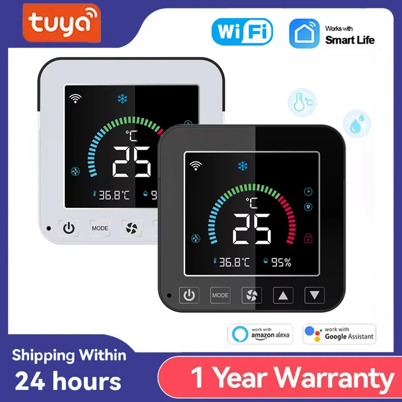 투야 Wi-Fi 스마트 에어컨 리모컨: 온도 및 습도 조절, 적외선 제어, USB 전원, LCD 터치 스크린, 구글 홈 및 알렉사 호환 투야 Wi-Fi 스마트 에어컨 리모컨: 온도 및 습도 조절, 적외선 제어, USB 전원, LCD 터치 스크린, 구글 홈 및 알렉사 호환