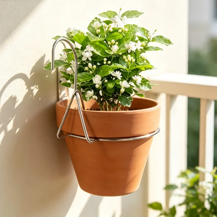 24Pcs Metal Plant Pot Hanging Hooks Rust Resistant Flower Pot Holder For Terracotta Flower Pot Balcony Fence Garden Plant Decor