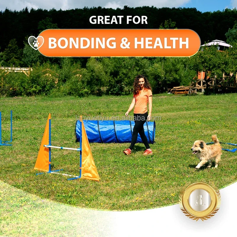 Dog Agility Training equipment set Dog training obstacle pole Dog Agility Course with Braided Pole Pause Box Tunnel