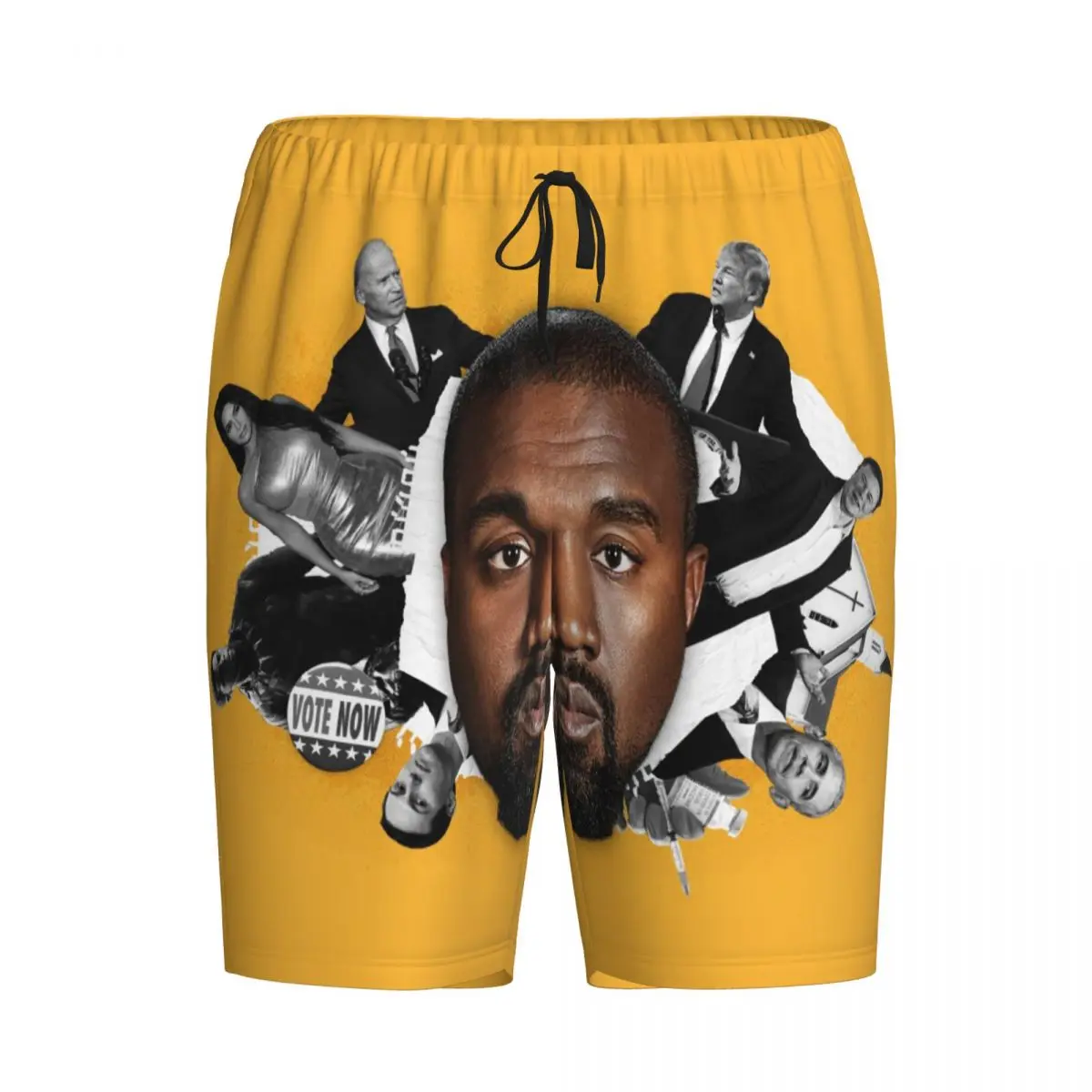 Benutzer definierte Druck Männer lustige Kanye West Meme Pyjama Shorts Rapper Musik produzent Schlaf Pyjs Nachtwäsche Hosen mit Taschen