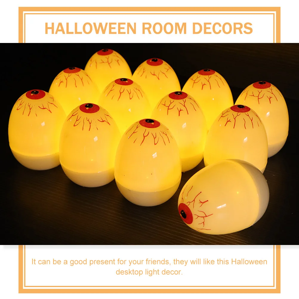 12 pièces horreur globe oculaire LED aux chandelles Halloween fête décor lampe lumière ambiante horreur globe oculaire veilleuse Halloween chambre