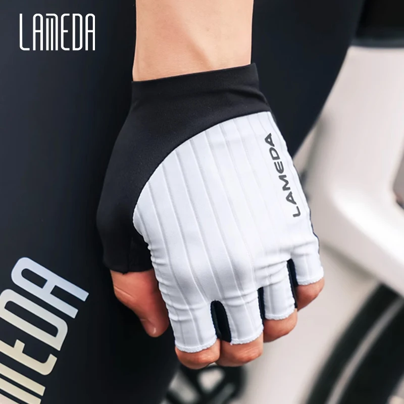 Lameda Bicycle Gloves Half Finger High Elasticity Men\'s Cycling Gloves Anti-slip Summer Gloves Shock-absorbing Bike Accessories