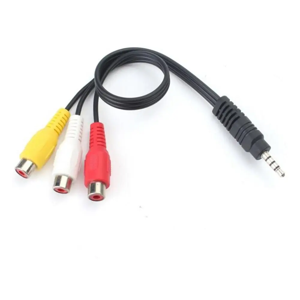 Practical Durable Audio Video Male To Female Extension Adapter Cable Cord 3.5mm Mini AV TO 3 RCA for TV DVD Connector