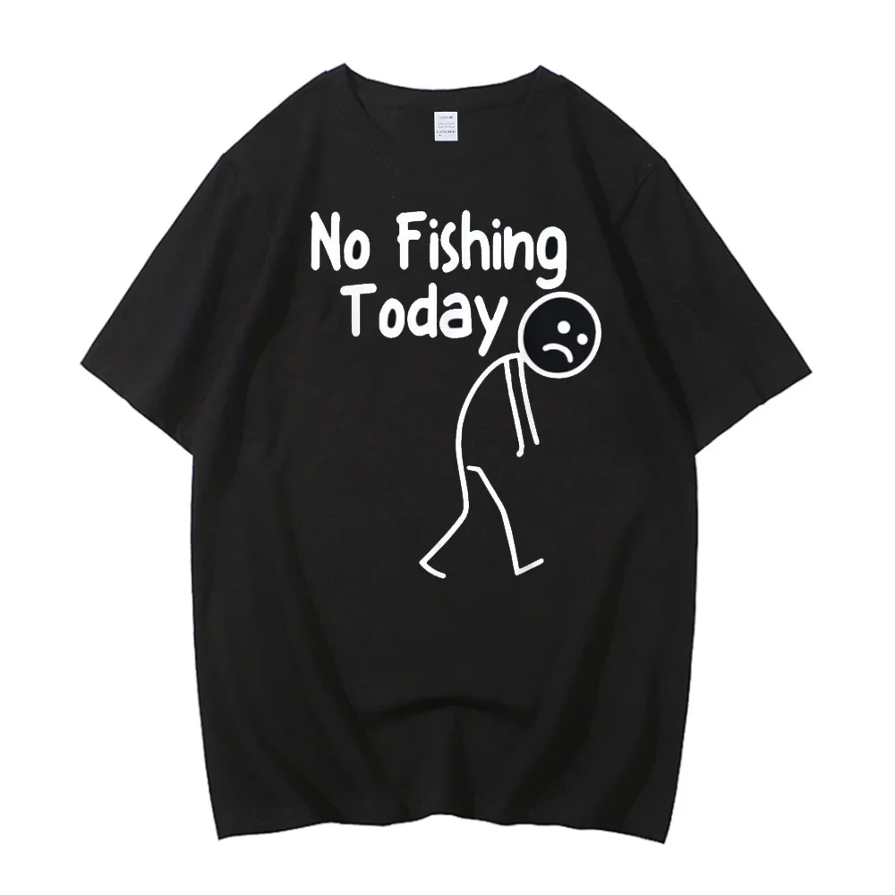 No Fishing Today t shirt teen Punk 80s University 2000s Grunge Classic t shirt aesthetic University anime harajuku Gothic