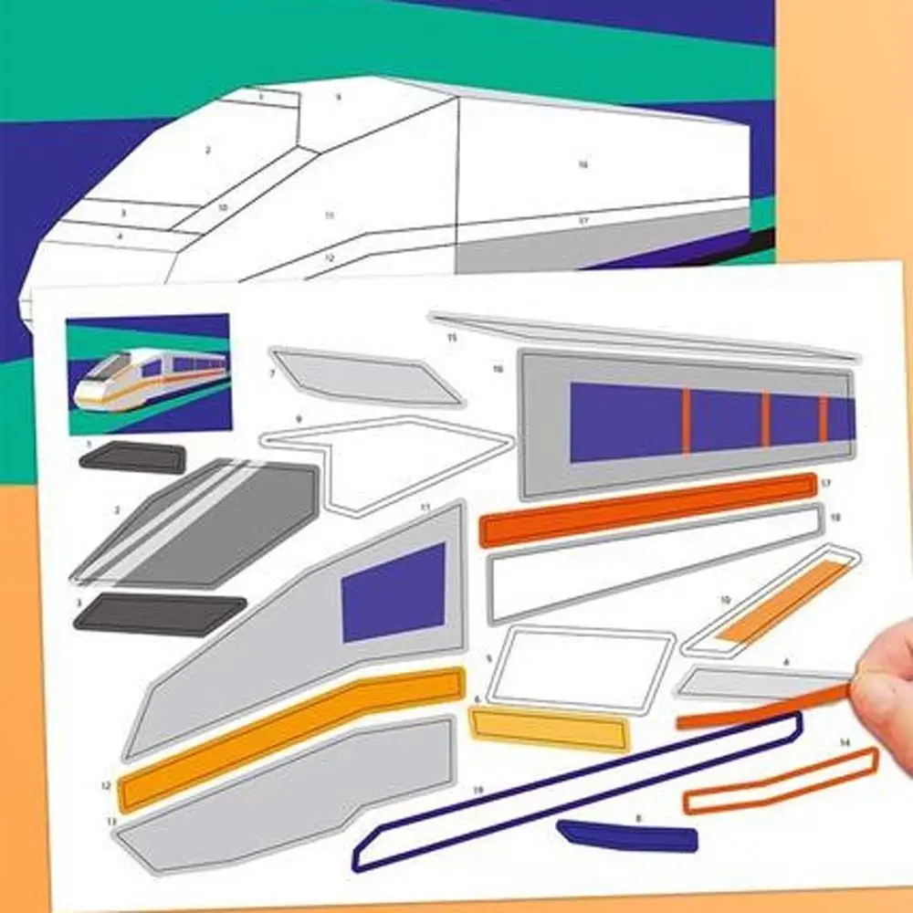 Libros de pegatinas geométricas 3D de papel Kawaii, Kit de Material de pasta DIY Montessori hecho a mano, libro de pegatinas de animales de dibujos animados bonitos para niños