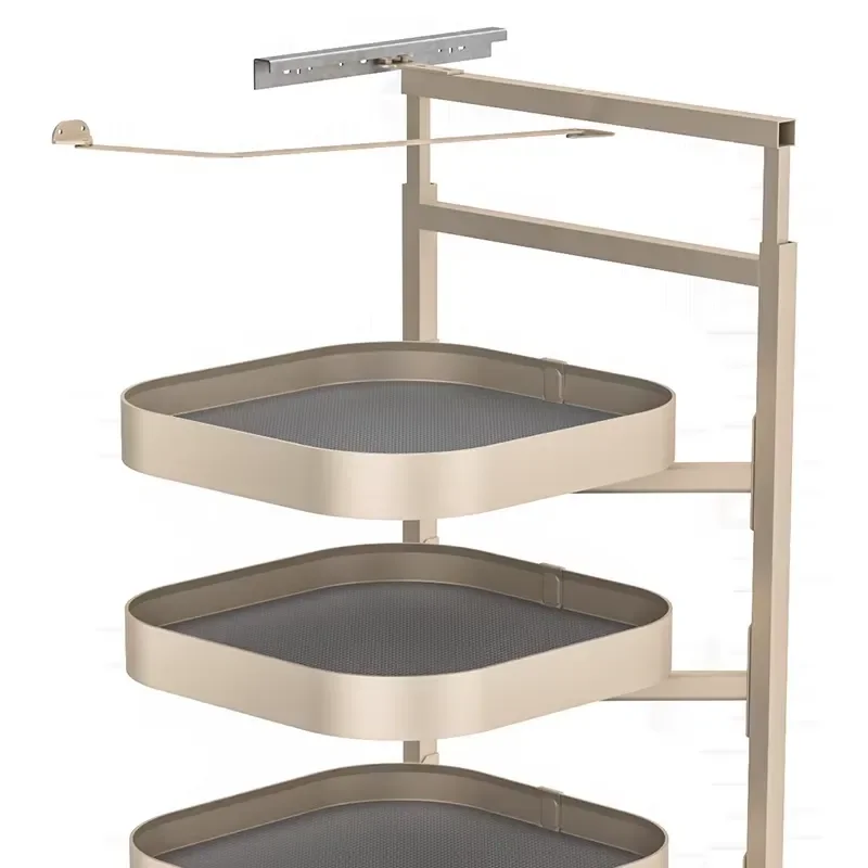 Heavy Duty Aluminum Rotating Basket Frame Modular Kitchen Locker Finishing System for Space Saving