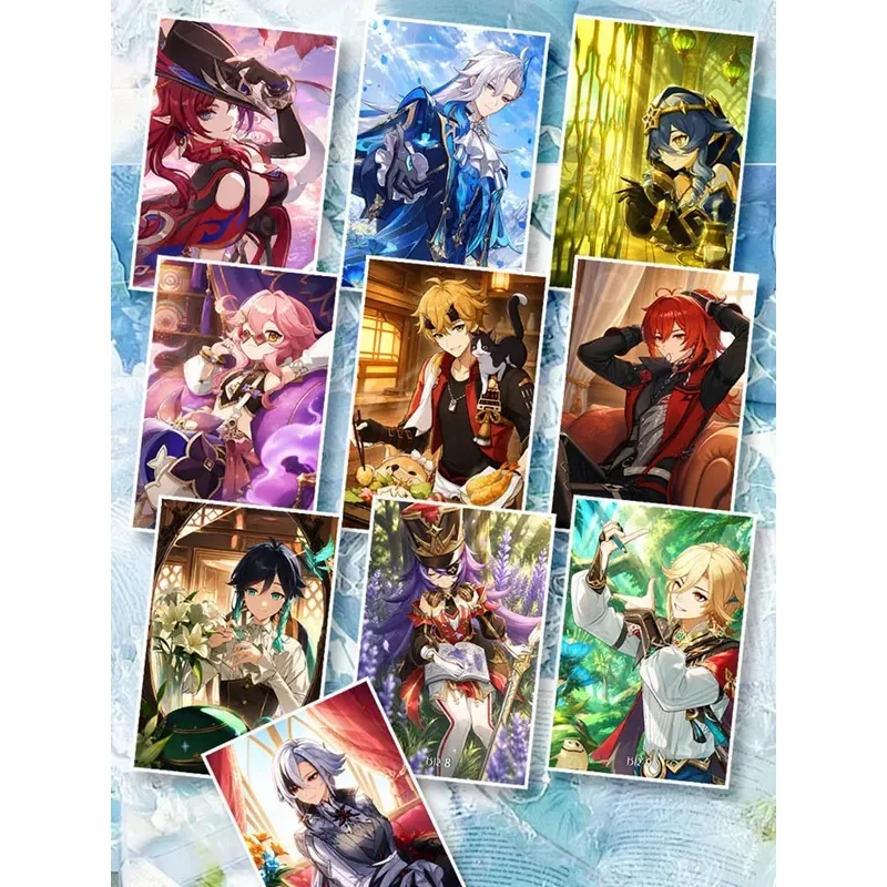 Genshin A6 Acrylic Board Rare Yae Miko Ganyu Furina Character Trading Collection Cards Wholesale Trendy Hobby Birthday Gifts