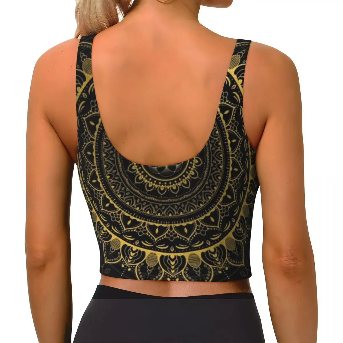 Seamless Workout Top Gold Zen Mandala 9 Hiit Workout Cross Back Tank