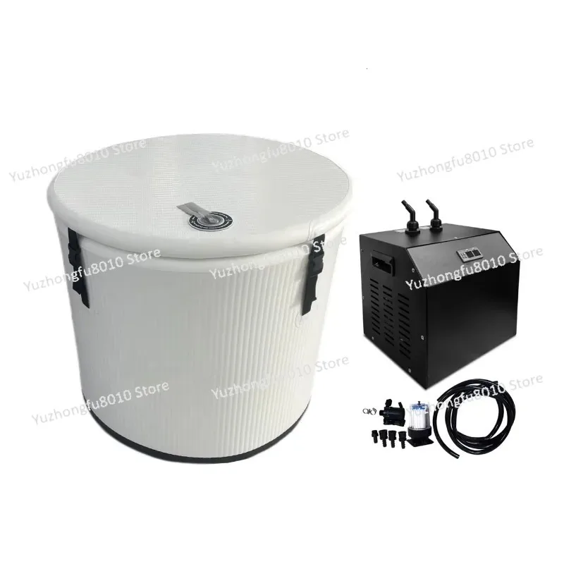 Single Person Cold Plunge Barrel Ice Bath Tub with Chiller for Recovery