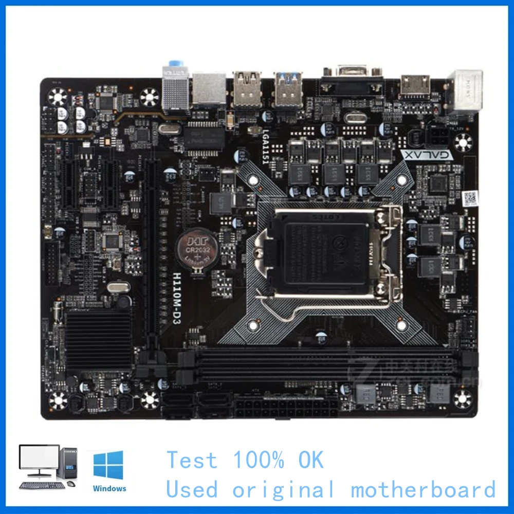 

Used For GALAX H110M-D3 Computer Motherboard LGA 1151 DDR3 16G H110 USB3.0 SATA3 PCI-E3.0 Desktop Mainboard