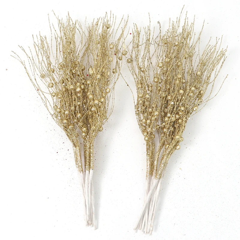 5 Stück 42cm Künstliche Glitzer-Beeren-Zweige als Weihnachtsbaumschmuck für Zuhause Neujahr 2026 Navidad DIY Kranz-Zubehör – Detail 15