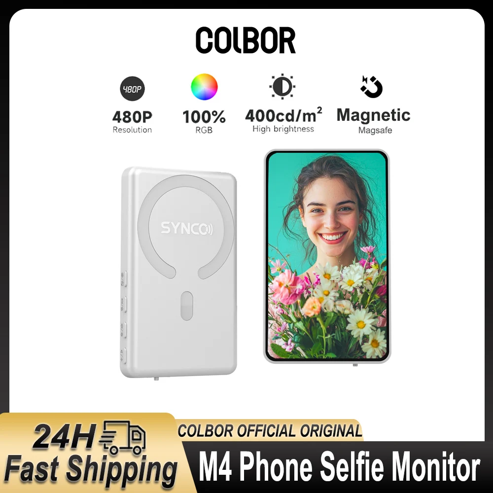 COLBOR XView M4 teléfono magnético inalámbrico Selfie Monitor pantalla Smartphone cámara trasera Selfie Vlog transmisión en vivo para iPhone Android