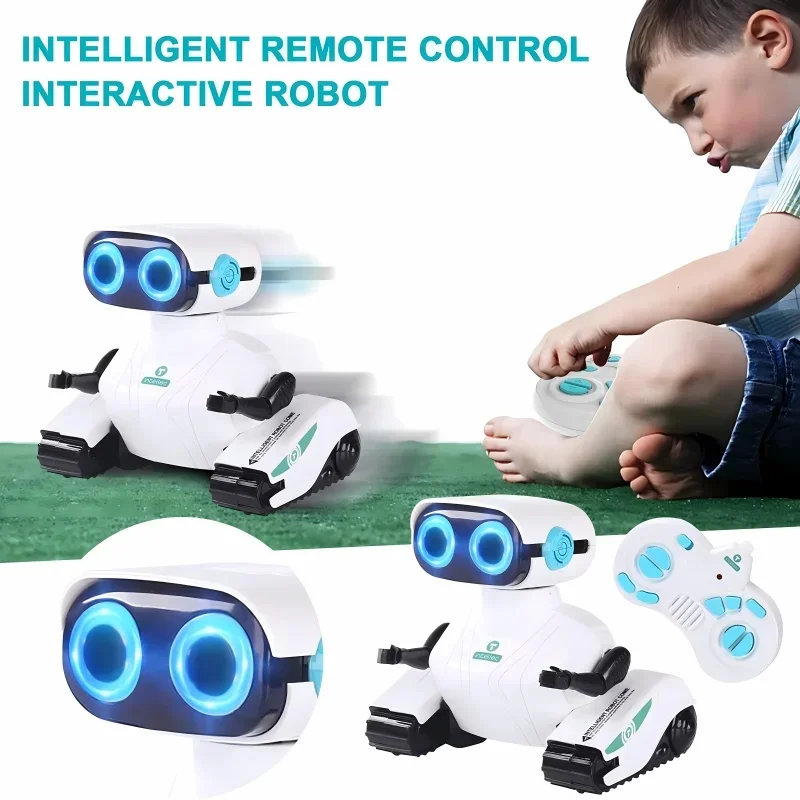 Smart RC Robot Voice Control Dancing Singing 6-Wheel Touch Sensitive STEM Educational Toy Gift for Kids Boys Girls Age 3+