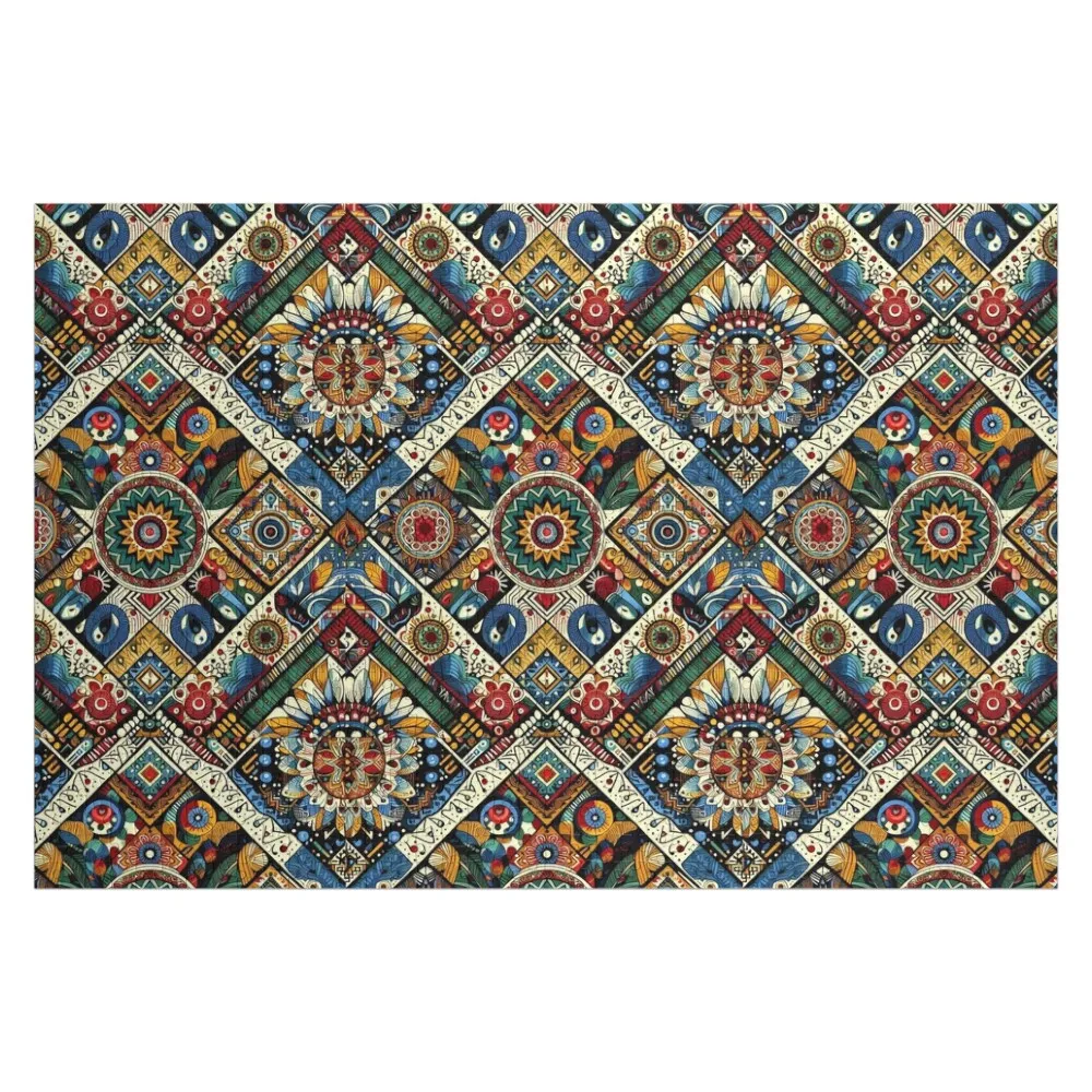 Moroccan Mosaic Abstract Pattern Jigsaw Puzzle Game Children Customized Photo Toddler Toys Wooden Adults Puzzle