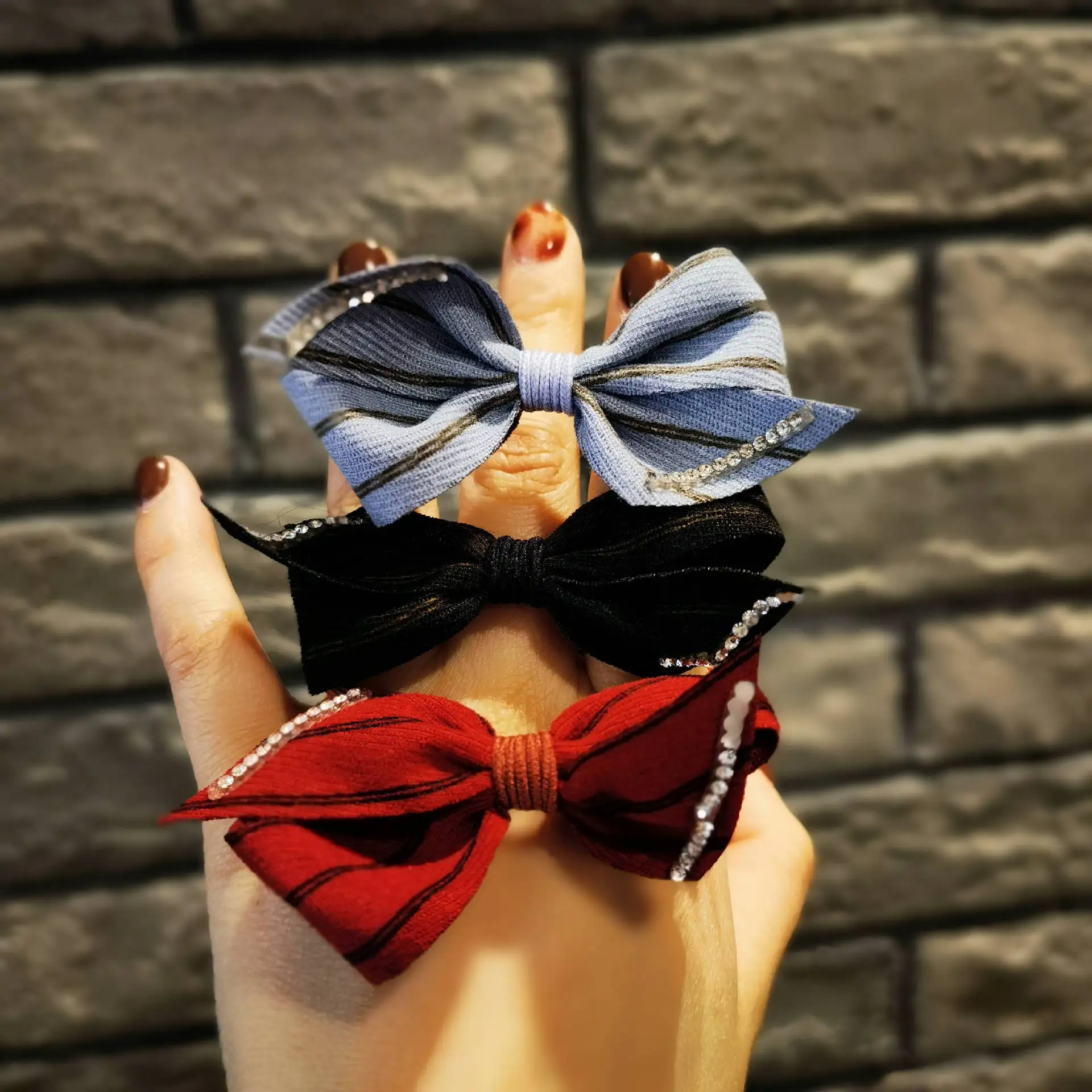 Bowknot Hair Rope Japan& Korea Sweet Ponytail Head Rope Net Red Girl Lovely Rubber Elastic Hair Band Hair Rings Hair Ornaments