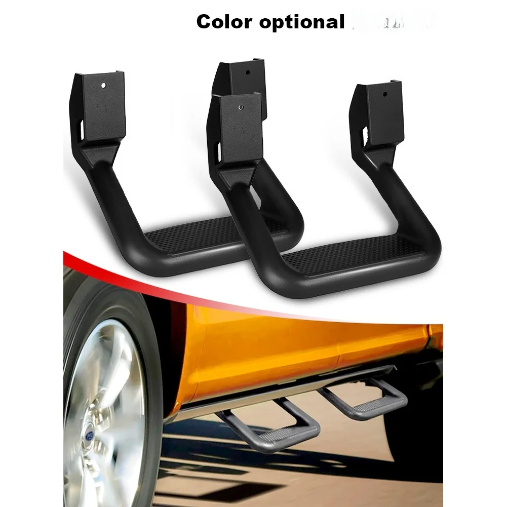 

-Universal Slip-Proof Aluminum Side Step Hoop Steps For Pickups Trucks SUVs 350LBS Cast Aluminum Chrome-Plated -One-Piece Design