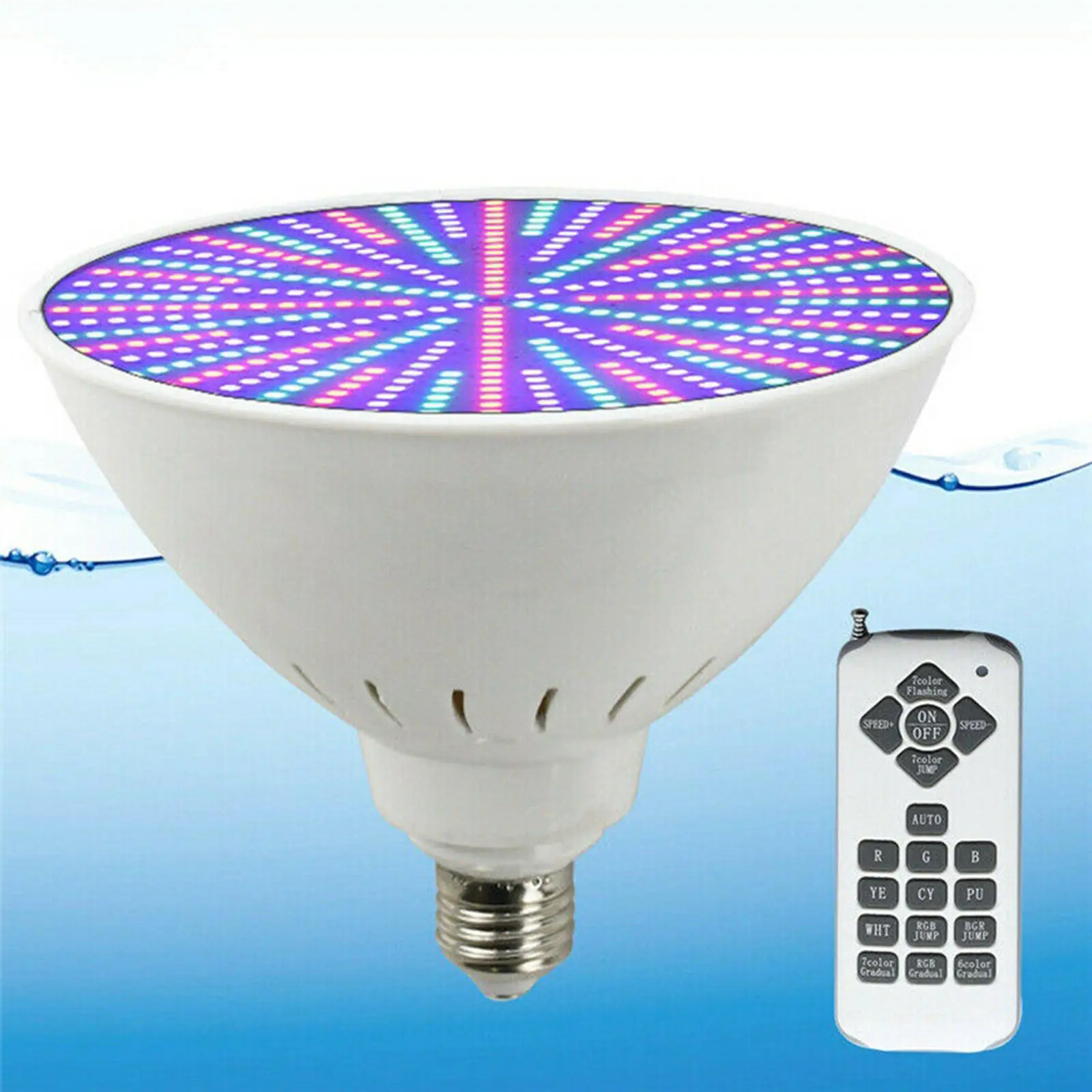 RGB Color Changing Underwater LED Pool Light w/ Remote Easy Use Waterproof