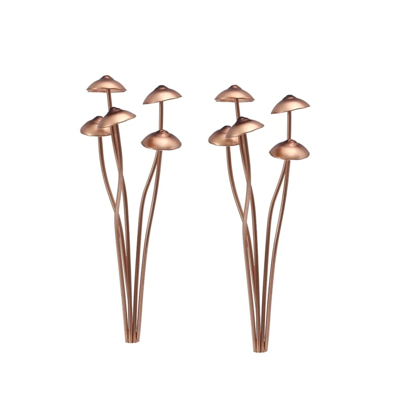 Metal Mushroom Garden Statue Stake,Flower Pot Decoration,Outdoor Statue Mushroom Ground Decoration For Garden