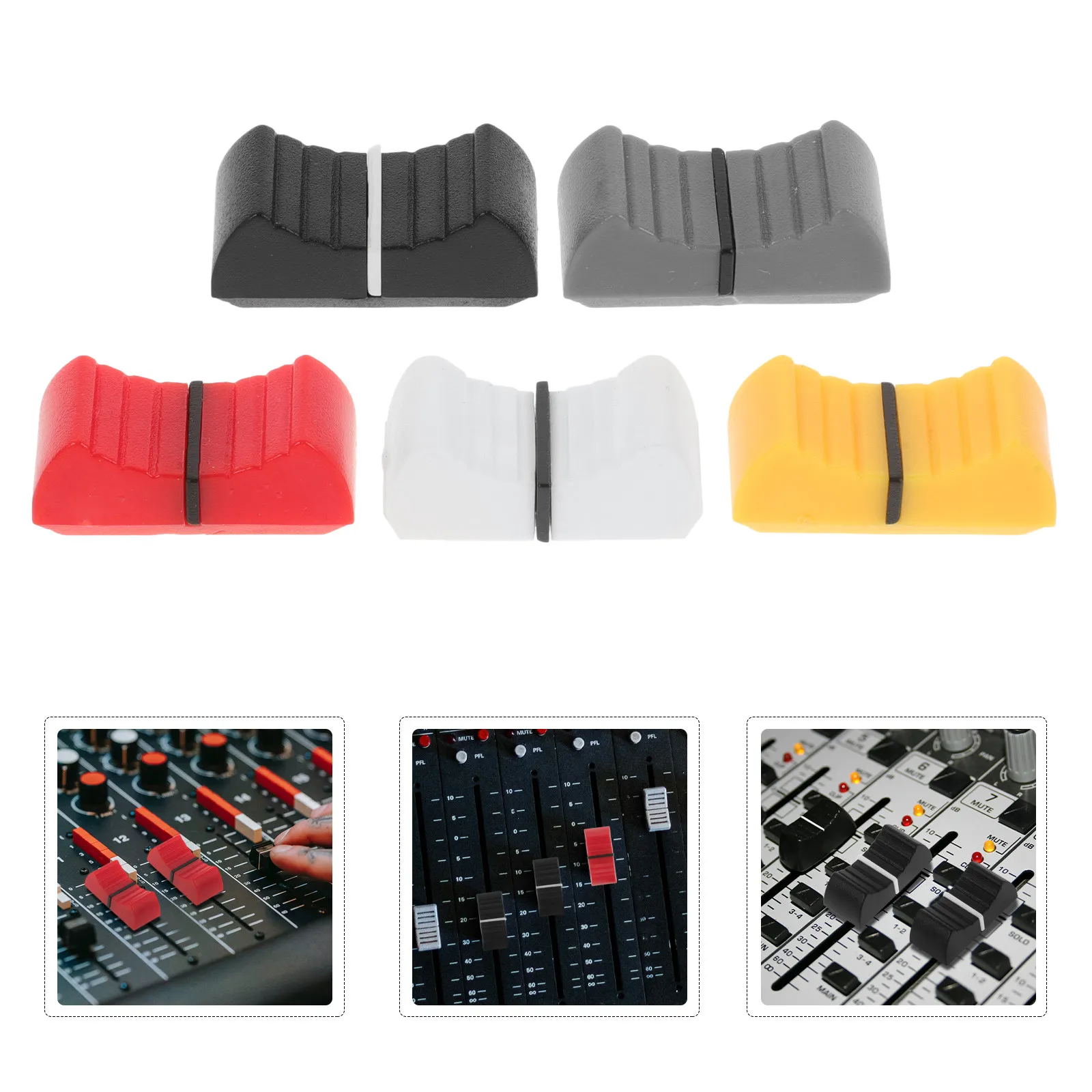50Pcs Plastic Fader Caps Replacement Slider Caps for Console Mixer Potentiometer Knob Audio Mixing Equipment Mixer Slider Mat