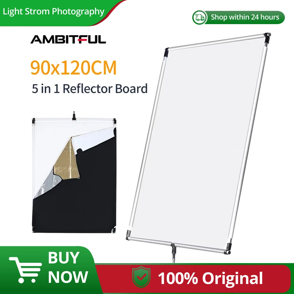 

60 x 90cm 90 x 120cm Sun Scrim Large 5in1 Black Silver Gold White Diffuser Reflector Aluminum Alloy Frame for Flash Photography