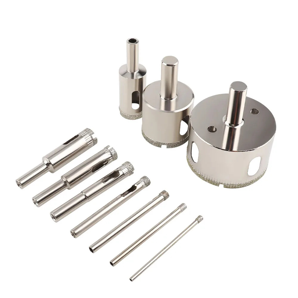 1 pz 3-50mm foro di vetro sega punte diamantate rivestite corona di perforazione per utensili elettrici in ceramica marmo piastrelle