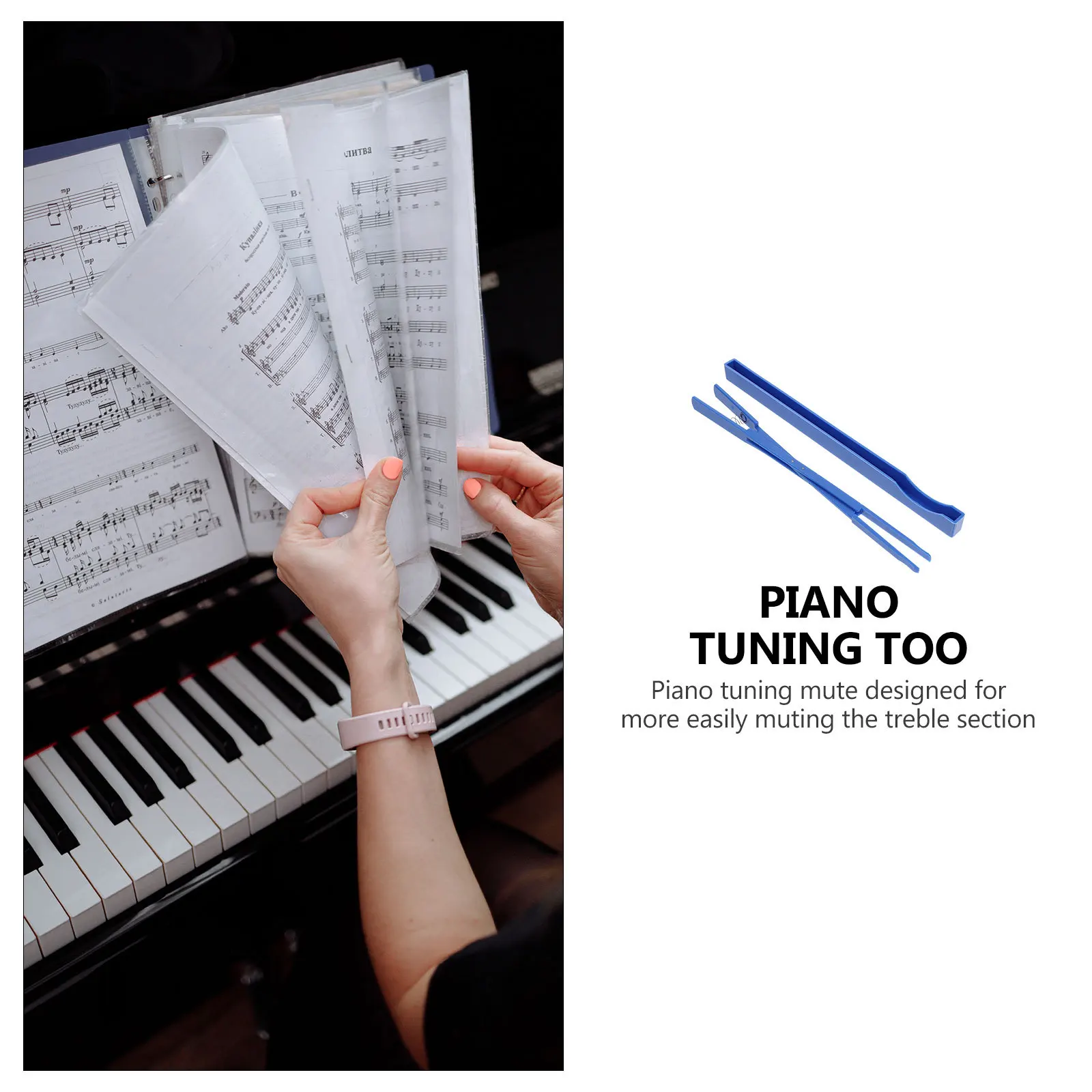 Universal Professional Piano Tuning Tools Nylon Treble Clamp Blue Durable Sturdy Sound-Stop Tool Tuning Repairing Mediant