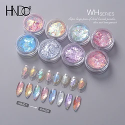 HNDO 8 Colors Aurora Crystal Irregular Opal Flakes Nail Powder for Nails Professional DIY Powder Manicure Decoration WH Series