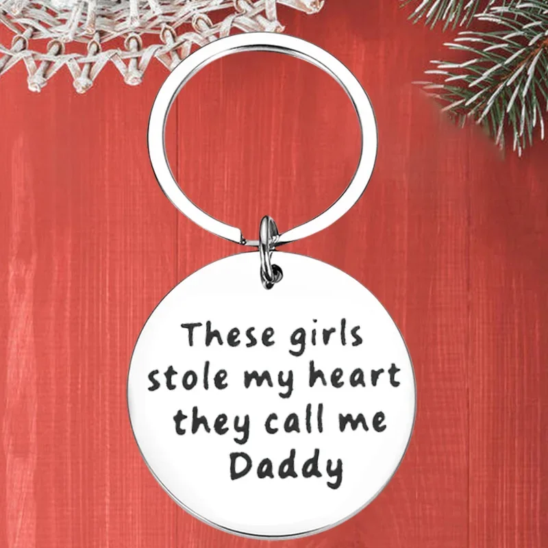 

Metal Daddy Father's Day Keychain Pendant Dad birthday Key Chain Keyrings these girls stole My Heart Daddy