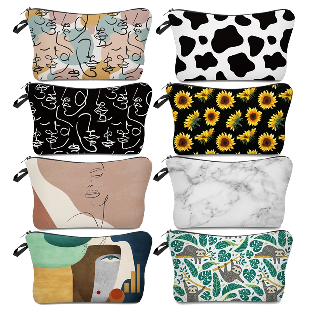 Deanfun Sloth Abstract Art  Cosmetic Bag Waterproof Printing Swanky Turtle Leaf Toilet Bag Custom Style for Travel  51476