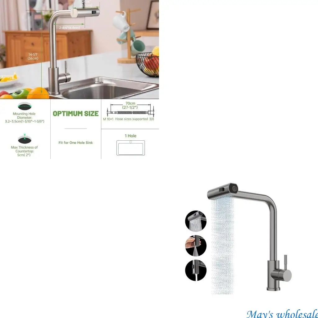 

Элегантный смеситель для кухонной мойки высокого давления с выдвижными спреями 448A