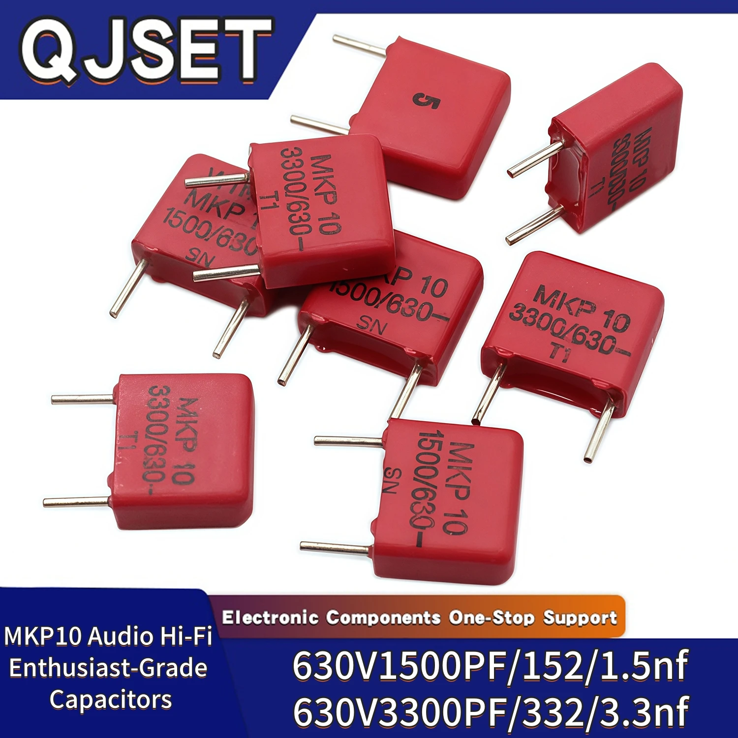5Pcs Brand New Film Capacitors 630V 1500pf 630V3300PF MKP10 Audio Capacitors/Hi-Fi Grade Capacitors 630V 152 332 1.5nF 3.3nF630V