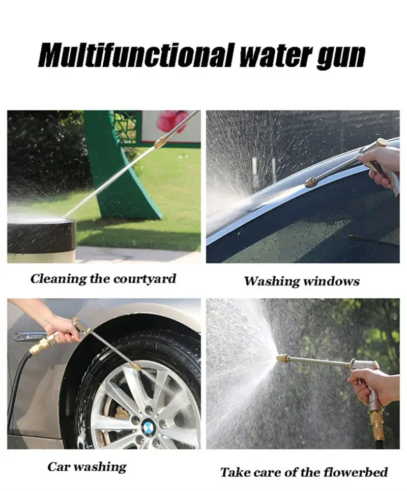 Garden Hose Water Gun Car Washing Water Gun High-Pressure Water Gun Long Nozzle Garden Watering Car Washing Tool