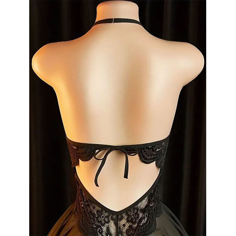 Ouvert, freche Dessous für erwachsene Frauen, sexueller Body, Spitze, offener Schritt, Porno, Babypuppenkleid, schwarz, sexy Unterwäsche-Set