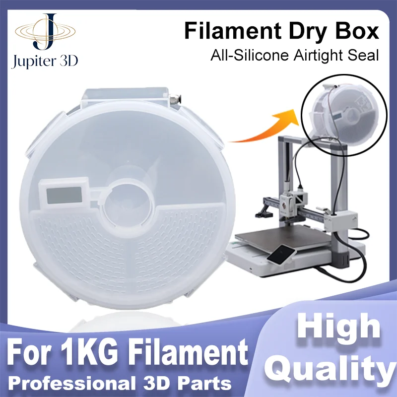 3D Printer Filament Dry Box Wall Mount Airtight with Hygrometer Thermometer Smooth Feeding for 1KG Filament 3D Printer Dryer Box