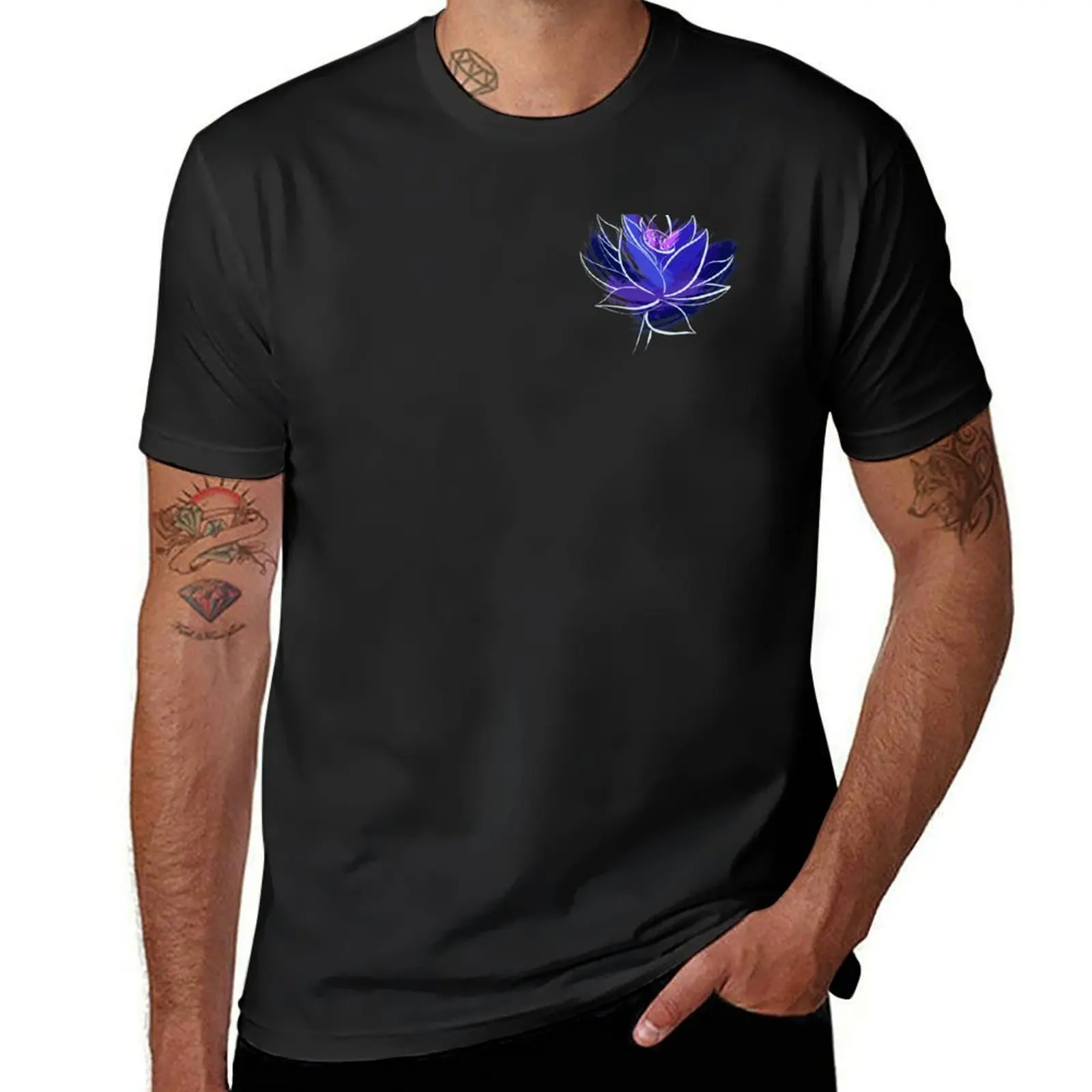 Delicate Black Lotus T-Shirt shirts graphic tees plus sizes mens cotton t shirts