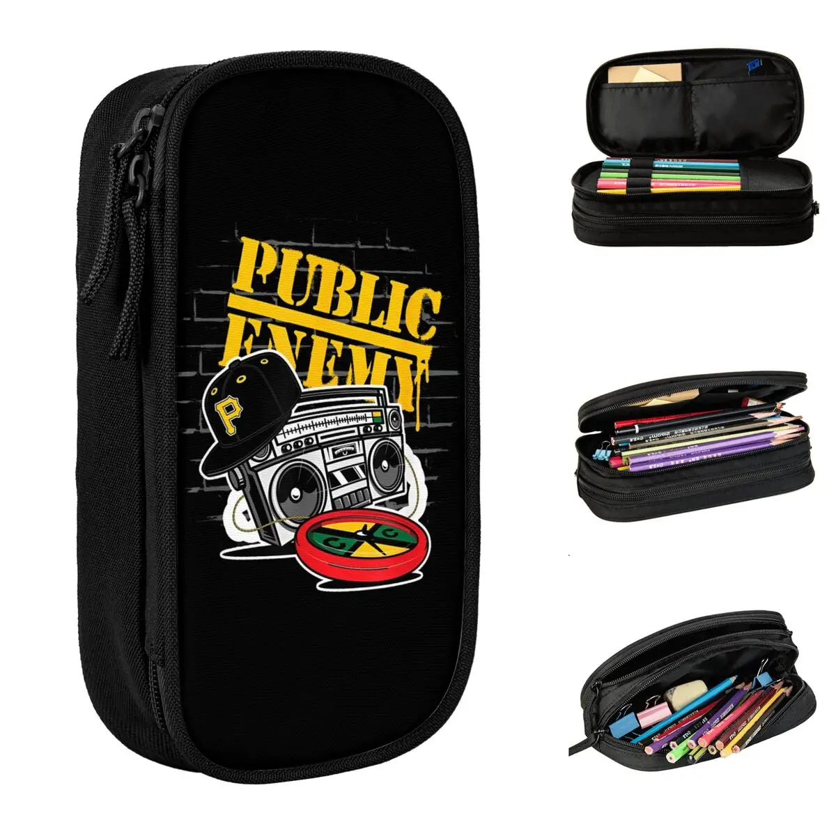 

Public Enemy Rap Music Pencil Cases Rock Pencilcases Pen for Student Large Storage Bags School Supplies Cosmetic Stationery