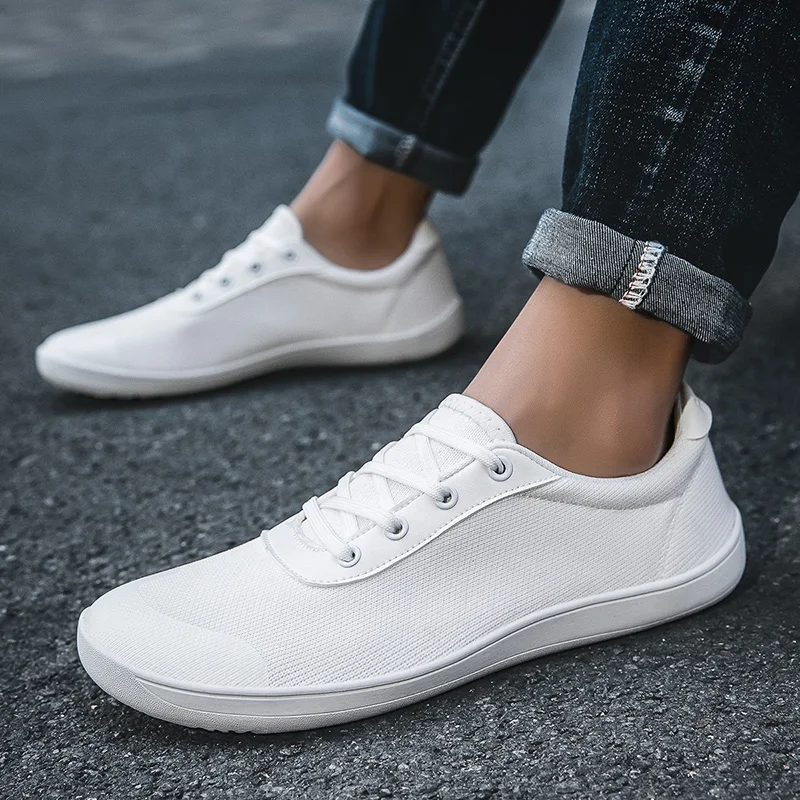 High Quality 2026 Wide Toe Square Footed Mens Simple Barefoot Shoes with A Zero Drop Sole Crossfit Leather Sports Shoes for Men