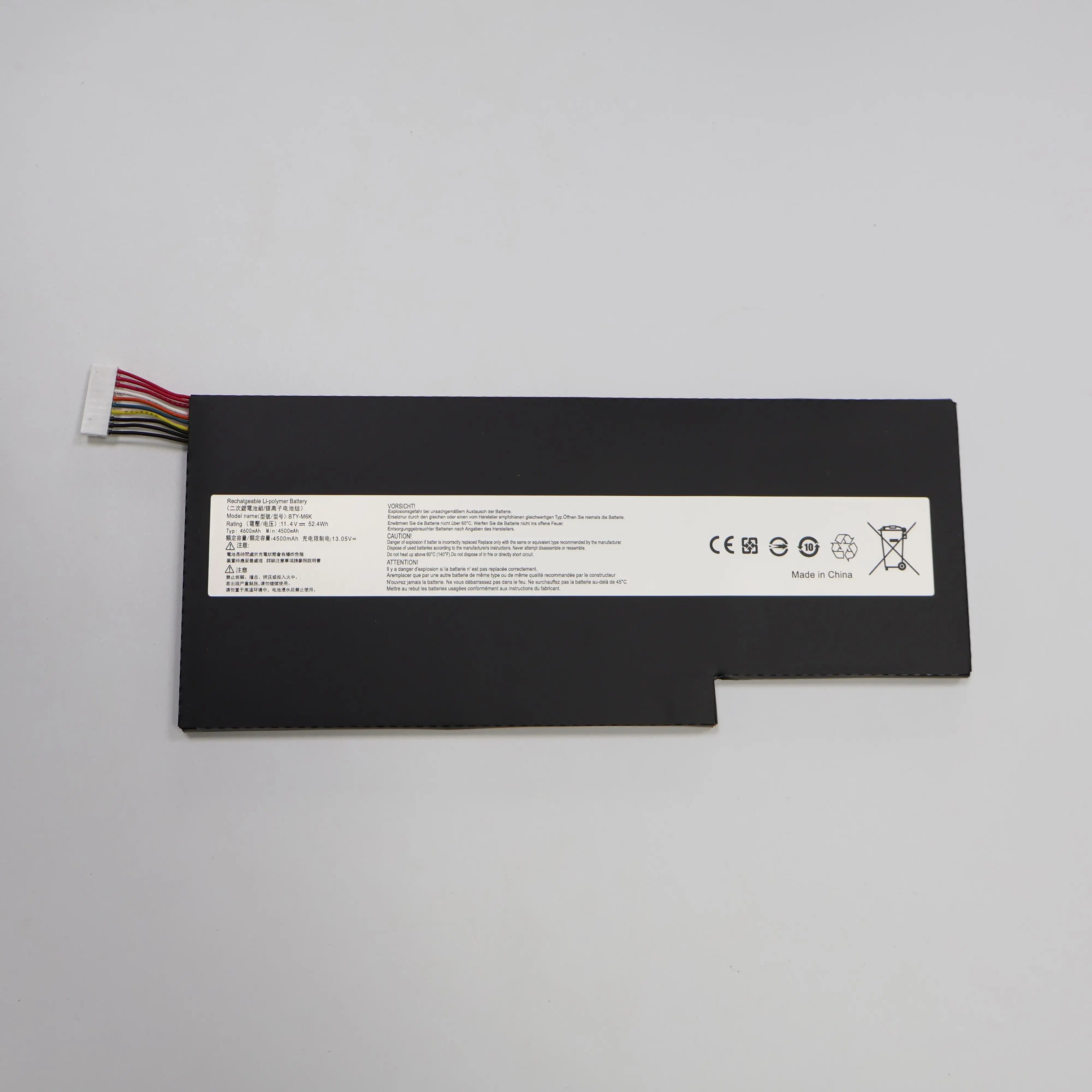 Factory Direct Sale 52.4Wh 11.4V 4600mAh BTY-M6K  Laptop Battery For MSI  MSI GF63 GF65 GF75 GS63/GS73VR NoteBook Battery