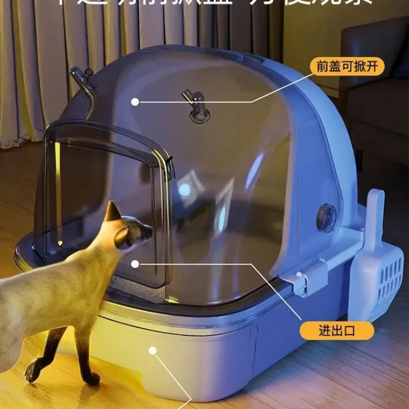 

Cat litter box oversized fully semi-closed drawer type deodorant and anti-splash cat products portable