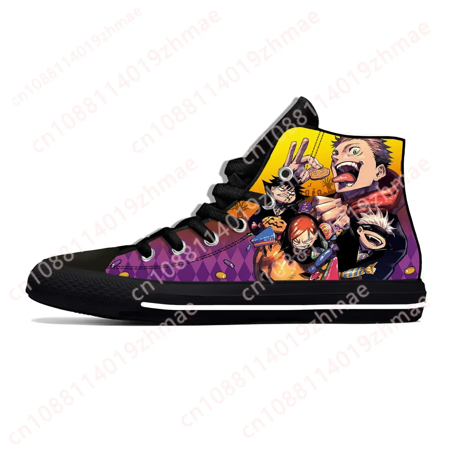 

Hot Japanese Anime Manga Jujutsu Kaisen Gojo Satoru Casual Shoes Breathable Men Women Sneakers High Top Lightweight Board Shoes