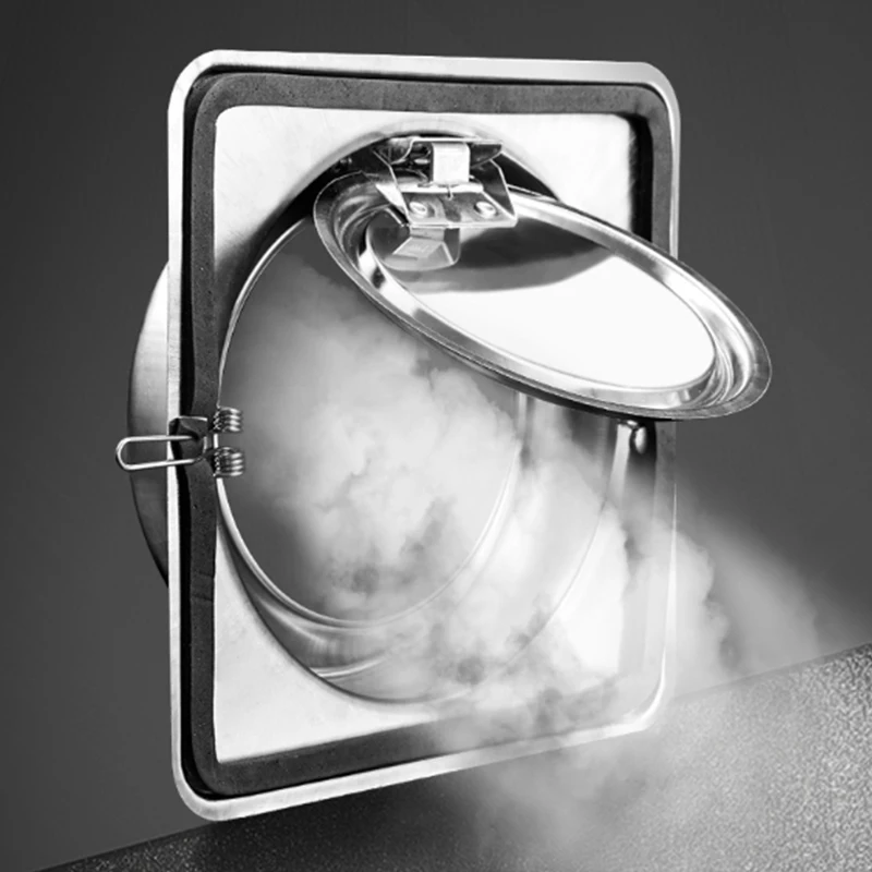 100mm Stainless Steel Kitchen Range Hood Check Valve PVC Pipe Flue Port Bathroom Check Valve Air Ventilation Efficient Exhaust