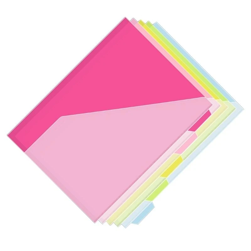 5 PCS 3 ثقوب مجلدات ملفات الوثيقة منظمي الفواصل البلاستيكية للمدرسة