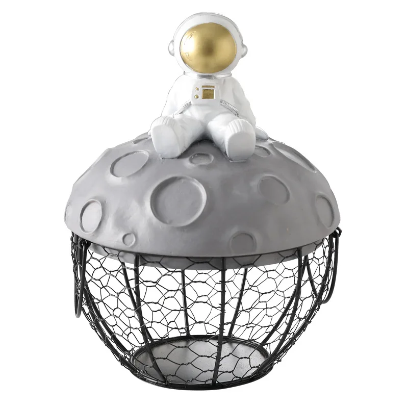 

Creative hen storage basket Garlic wrought iron household snacks Fruit storage Egg Kitchen ornament Egg
